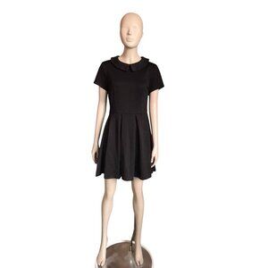 Iska London Black Textured Short Sleeve Dress